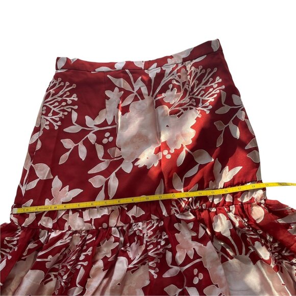 NWT Anthropologie Hutch Red Motif Floral Tiered Maxi Skirt Boho SZ M - Picture 6 of 8
